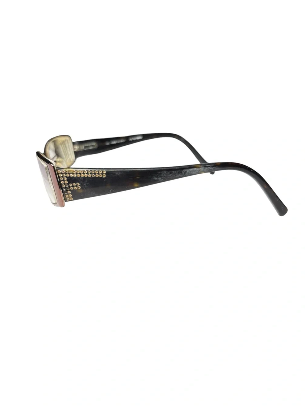 Vintage Y2K Fendi F602R 700 Bronze Rhinestone Eyeglasses Frame Italy 52 16 135